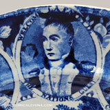 4 Medallion Niagara Sheep Shearing Aqueduct 10 1/8" Dinner Plate Historical Blue Staffordshire ZAM-307